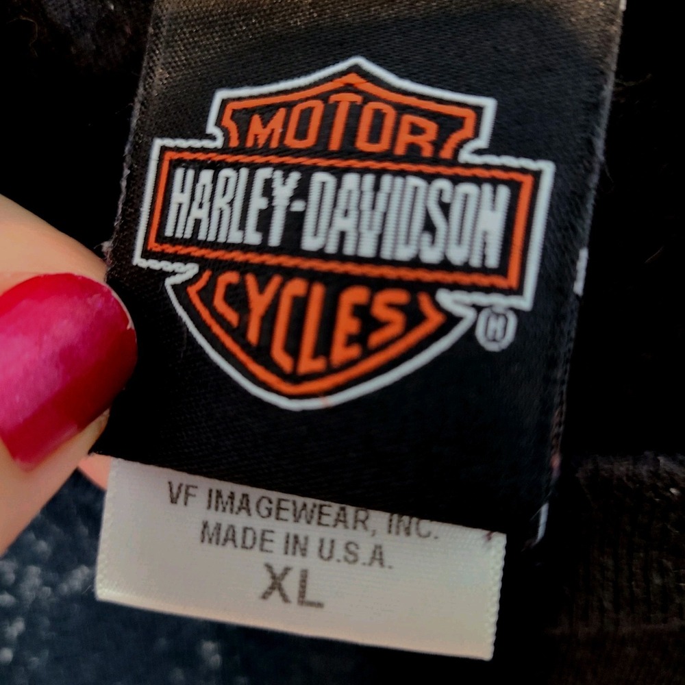 Harley Davidson Coast Guard 2000s T Shirt Size XL Mackinaw City,‎ MI Black Y2K - Picture 4 of 8